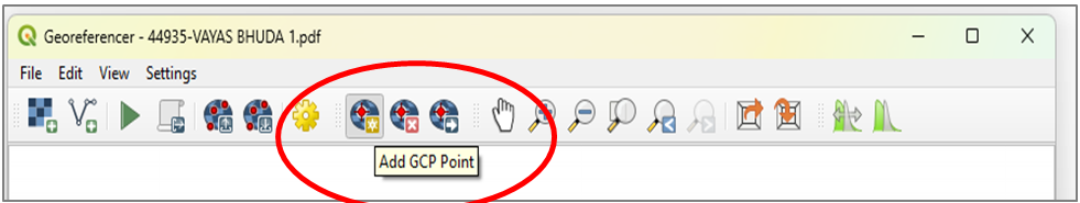 Open GCP Point option in Georeferencer Tool